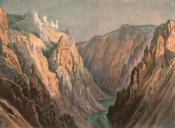 ''The Grand Canyon of the Yellowstone from the Great Falls', 1888. Creator: Thomas Henry Thomas.