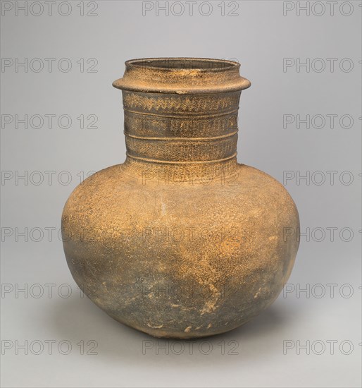 Globular Jar with Ribs, Korea, Three Kingdoms period (57 B.C.-A.D. 668), Silla..., 5th/6th century. Creator: Unknown.