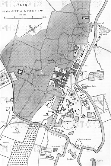 'Plan of Lucknow', c1891. Creator: James Grant.