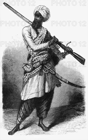 'A Sikh Soldier', c1891. Creator: James Grant.