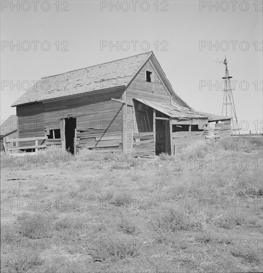 Possibly: Close-up view of abandoned dry land farmhouse in Columbian Basin, Washington, 1939. Creator: Dorothea Lange.
