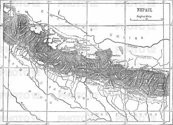 'Map of Nepaul', c1891. Creator: James Grant.