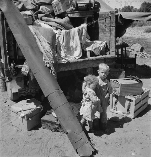 Migratory children living in "Rambler's Park", Yakima Valley, Washington, 1939. Creator: Dorothea Lange.