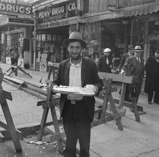 In the neighborhood where the Salvation Army operates, Salvation Army, San Francisco, CA , 1939. Creator: Dorothea Lange.