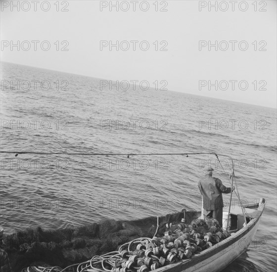 Possibly: On board the fishing boat Alden, out of Glocester, Massachusetts, 1943. Creator: Gordon Parks.