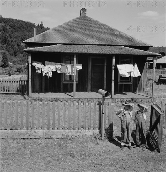 Malone Company house in abandoned mill village...,  Thurston County, Western Washington, 1939. Creator: Dorothea Lange.