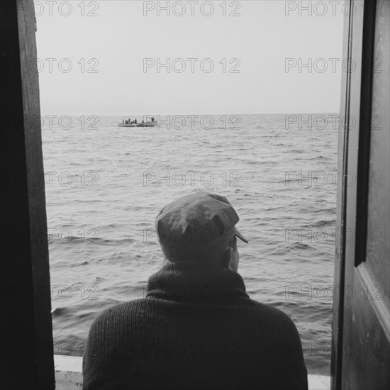 On board the fishing boat Alden, out of Gloucester, Massachusetts, 1943. Creator: Gordon Parks.