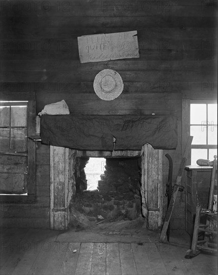 Cotton room, formerly prayer meeting room, Frank Tengle's farm, Hale County, Alabama, 1936. Creator: Walker Evans.