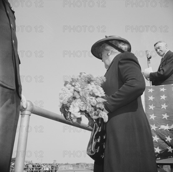 Memorial services for a fisherman lost at sea, Gloucester, Massachusetts, 1943. Creator: Gordon Parks.