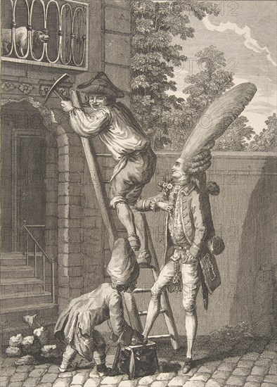 The Entry of the Baron of Caprice to the Home of Miss Favors (Entré du..., second half 18th century. Creator: Anon.