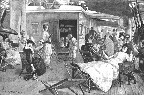 ''The Quarter Deck of a 'P and O' Steamer', 1888. Creator: Unknown.