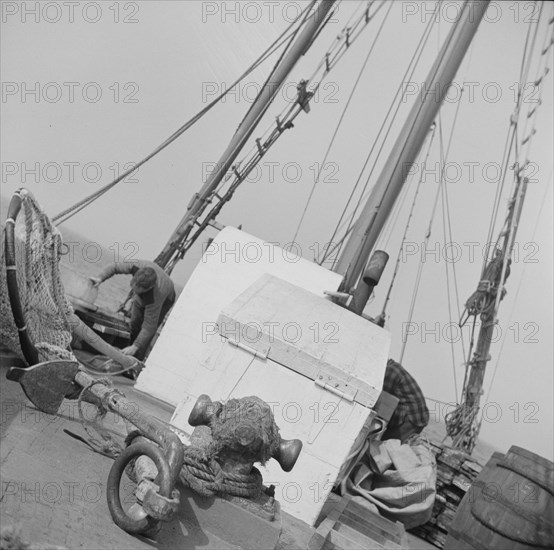 Possibly: On board the fishing boat Alden, out of Glocester, Massachusetts, 1943. Creator: Gordon Parks.