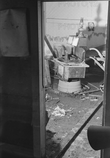 Possibly: Interior of a farmhouse near Ridgeley, Tennessee, after the 1937 flood waters..., 1937. Creator: Walker Evans.