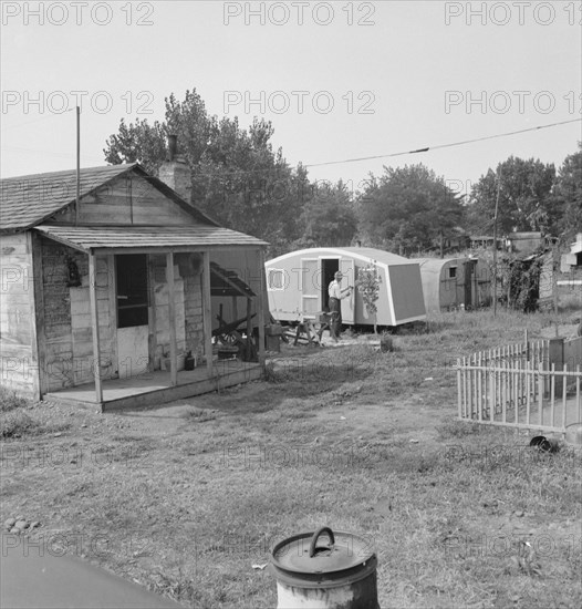 Yakima shacktown, (Sumac Park) is one of several large shacktown communities..., Washington, 1939. Creator: Dorothea Lange.