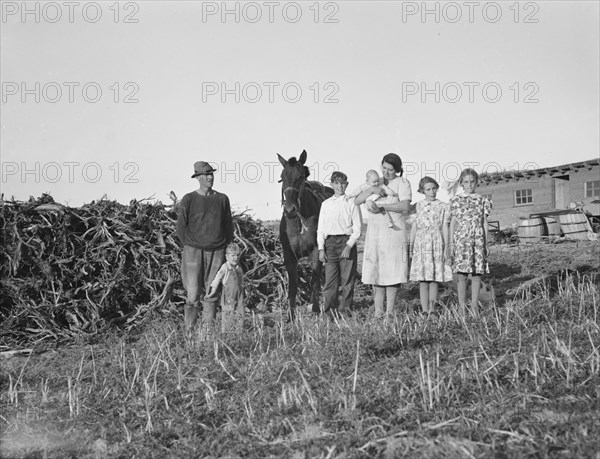 The Daugherty family, FSA borrowers, Warm Springs district, Malheur County, Oregon, 1939. Creator: Dorothea Lange.