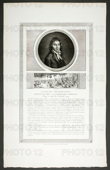 Camille Desmoulins, Parisian Deputy to the National Convention, from Tableaux histori..., 1798–1804. Creator: Charles Francois Gabriel Levachez.