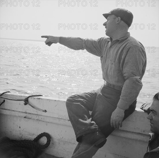 On board the fishing boat Alden out of Gloucester, Massachusetts, 1943. Creator: Gordon Parks.