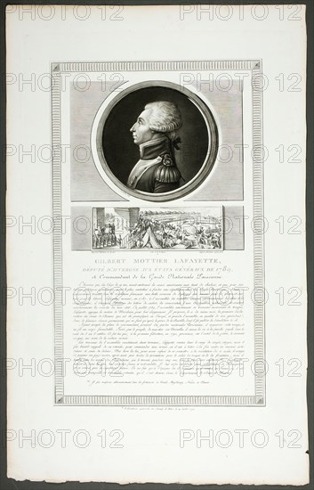 Gilbert Mottier Lafayette, Deputy State General of Auvergne, from Tableaux historique..., 1798–1804. Creator: Charles Francois Gabriel Levachez.