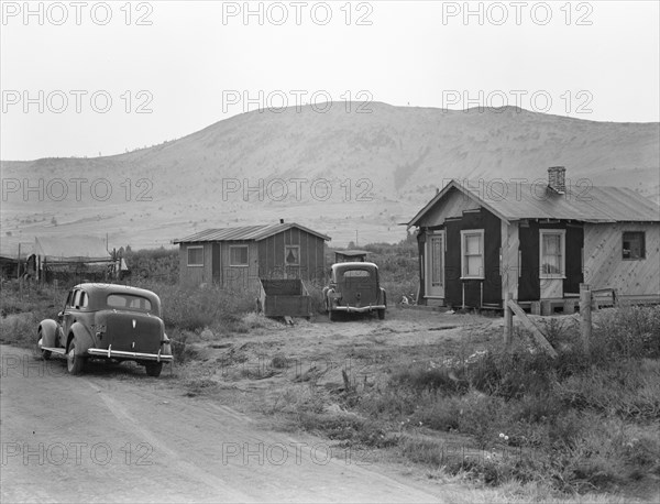 Shacktown in Altamont district, near Klamath Falls, Klamath County, Oregon, 1939. Creator: Dorothea Lange.