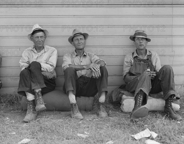 Bindle stiffs in town three weeks before opening of Klamath..., Tule Lake, Siskiyou County, CA, 1939 Creator: Dorothea Lange.