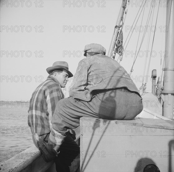 On board the fishing boat Alden out of Gloucester, Massachusetts, 1943. Creator: Gordon Parks.