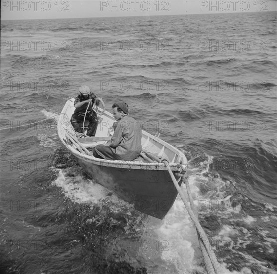 On board the fishing boat Alden, out of Gloucester, Massachusetts, 1943. Creator: Gordon Parks.