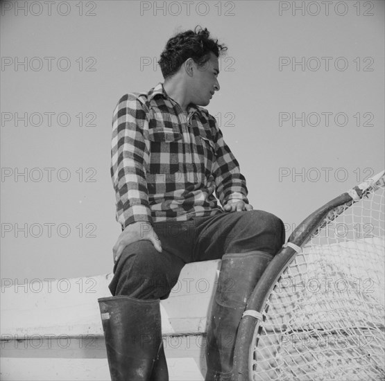 On board the fishing boat Alden, out of Gloucester, Massachusetts, 1943. Creator: Gordon Parks.