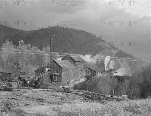 Small private lumber mill still operating in region where large..., Boundary County, Idaho, 1939. Creator: Dorothea Lange.