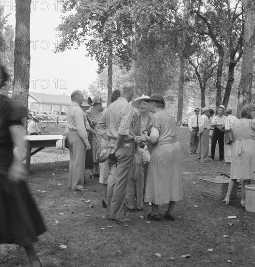 California Day, a picnic in town park on the Rogue River, Grants Pass, Oregon, 1939. Creator: Dorothea Lange.