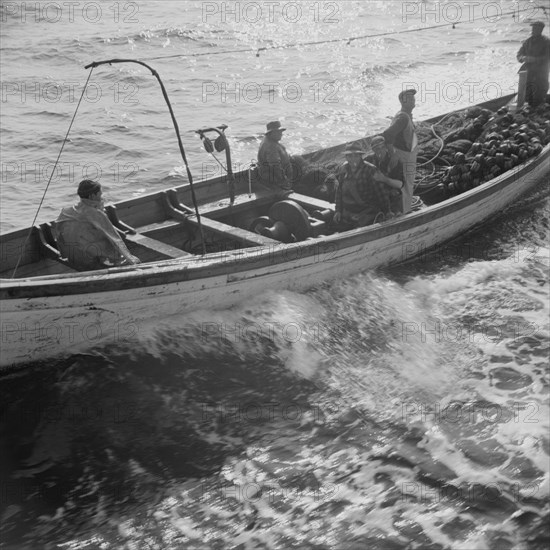 On board the fishing boat Alden, out of Gloucester, Massachusetts, 1943. Creator: Gordon Parks.