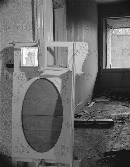 Interiors of wrecked homes on Independence Avenue..., Washington, D.C, 1942. Creator: Gordon Parks.