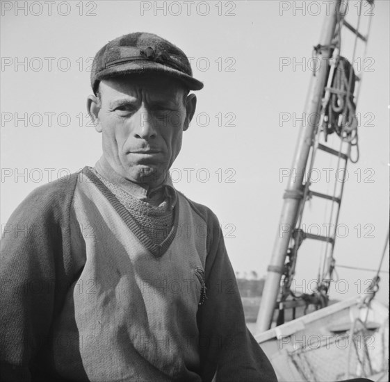 On board the fishing boat Alden out of Gloucester, Massachusetts. Antonio Tiano, Italian fisherman.