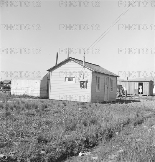 Housing for rapidly growing settlement of lettuce workers on fringes of town. Salinas, California.