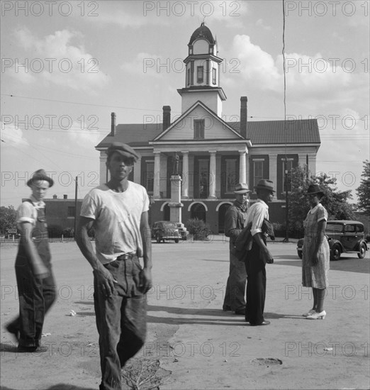 Courthouse, Pittsboro, North Carolina. Note ever present Confederate States of America monument.