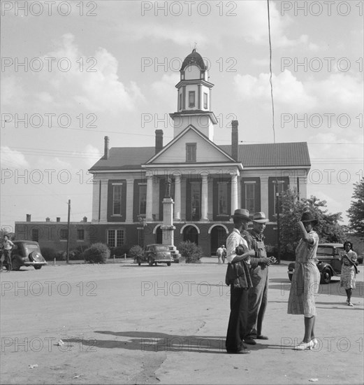 Courthouse, Pittsboro, North Carolina. Note ever present Confederate States of America monument.