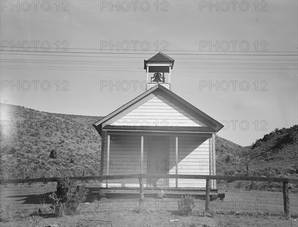 Eastern Oregon county school in sage bush clearing. Seven pupils enrolled. Baker County, Oregon.