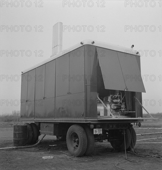 The power unit. FSA (Farm Security Administration) mobile camp. Merrill, Klamath County, Oregon.