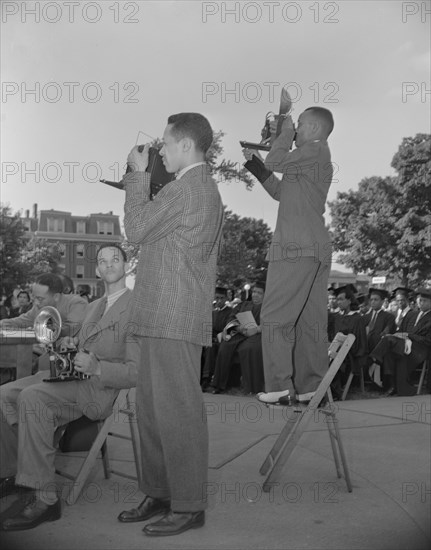 Washington, D.C. Photographers from the Negro press at Howard University commencement exercises.