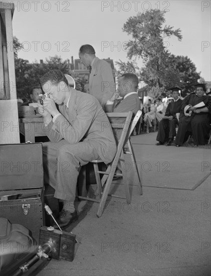 Washington, D.C. Photographers from the Negro press at Howard University commencement exercises.