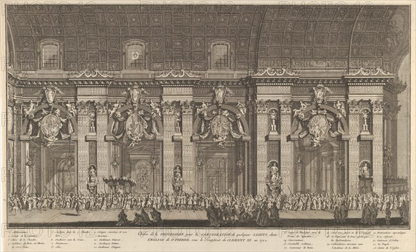 Procession held in Saint Peter's Basilica in honor of the Canonization of several Saints, 1712.
