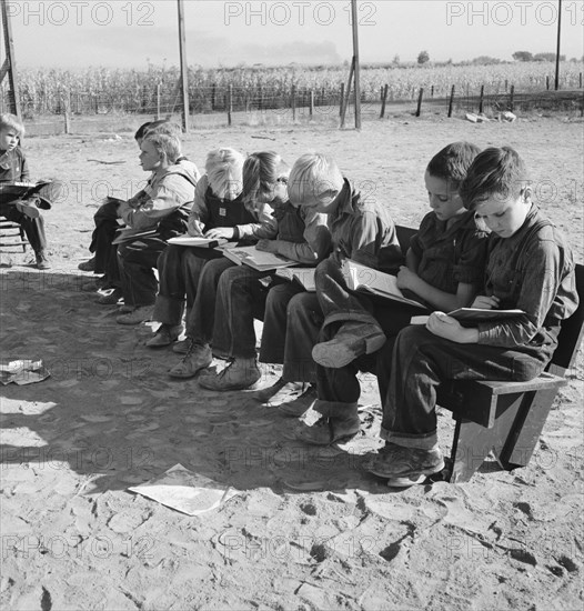 Eight boys at Lincoln Bench School. Born in six states. Near Ontario, Malheur County, Oregon.