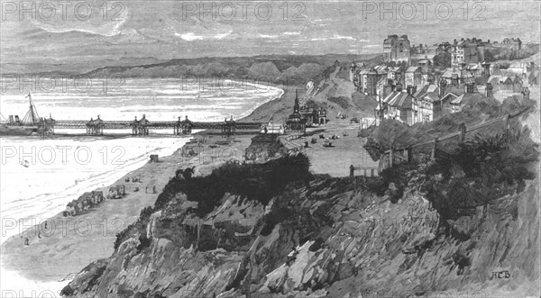 ''Visit of the Prince of Wales to Bournemouth; View of Bournemouth form the East Cliff',1890.