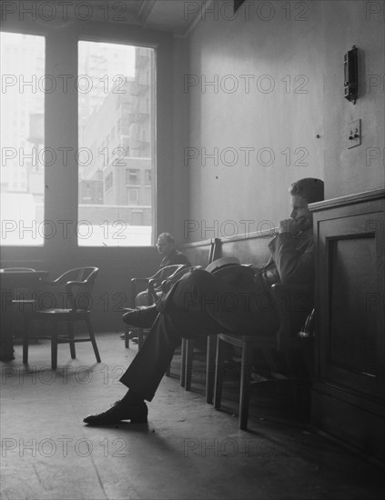 Spectators in committee room during session of Chicago board of aldermen. Chicago, Illinois.