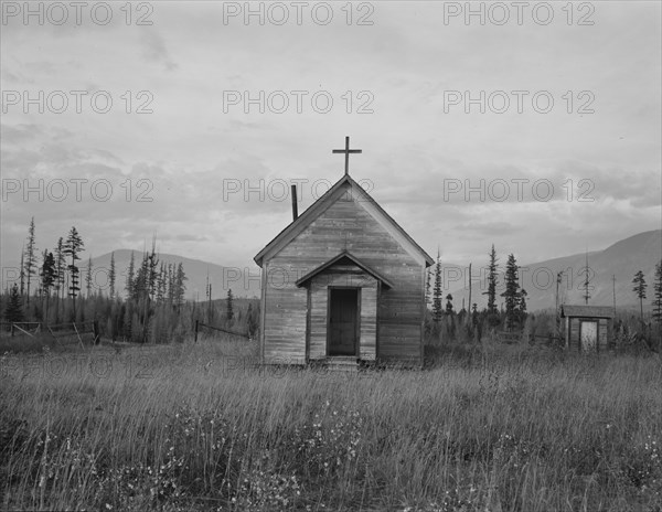 Abandoned church in cut-over area. Boundary County, Idaho. Two miles south of Canadian line.