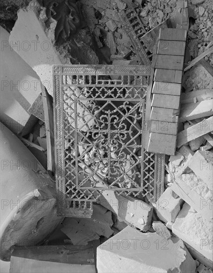 Washington, D.C. Fixture from a heating unit in a wrecked church on Independence Avenue.