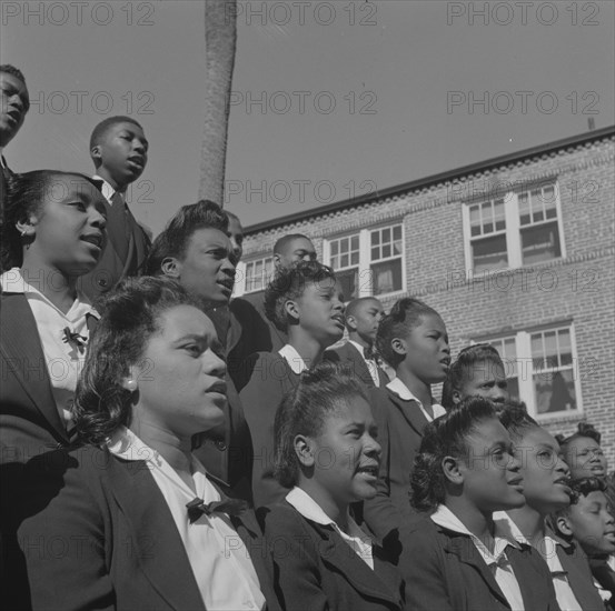 Daytona Beach, Florida. Bethune-Cookman College. Student choir singing on the campus.