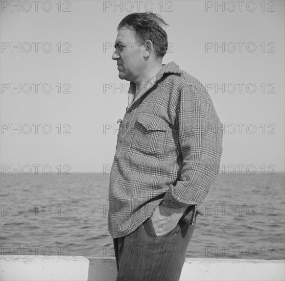 On board the fishing boat Alden out of Gloucester, Massachusetts. Vito Coppola, cook.