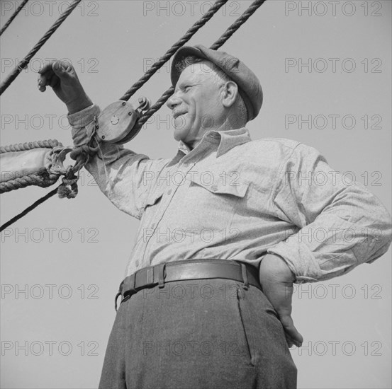 Antonio Milietello, the oldest fisherman aboard the Alden. Gloucester, Massachusetts.