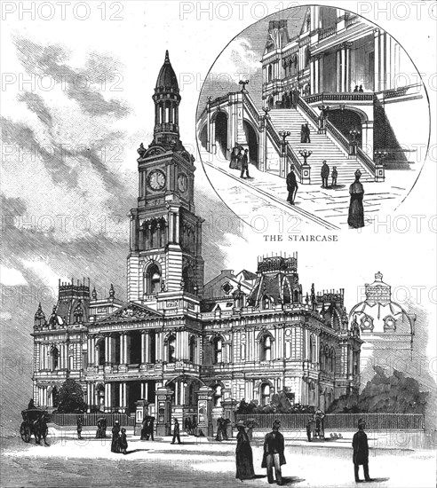 ''The Centennial Hall at Sydney, New South Wales; The Exterior and Staircase', 1890.