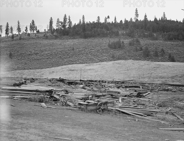 The remains of the sawmill in a deserted mill town. Tamarack, Adams County, Idaho.